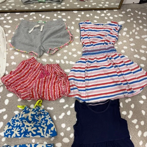 Lot of 9 Mini Boden girls dress embroidered applique shorts tee swimsuit set - Picture 4 of 15